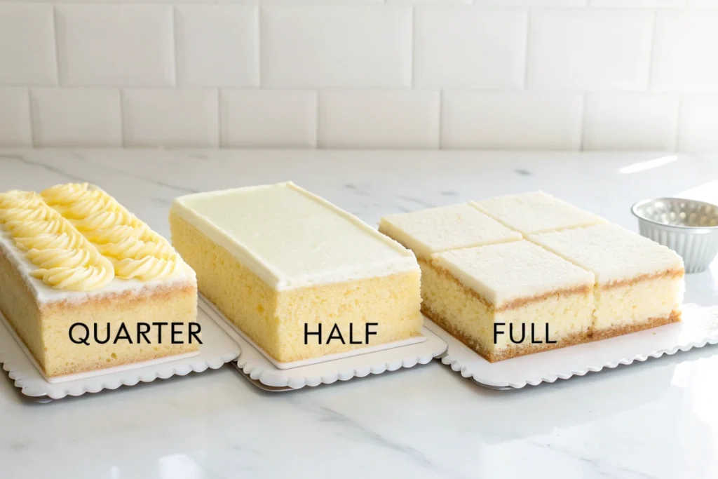 What are the measurements for a sheet cake