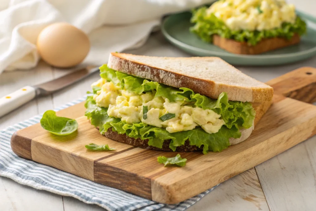 What ingredients are in an egg salad sandwich